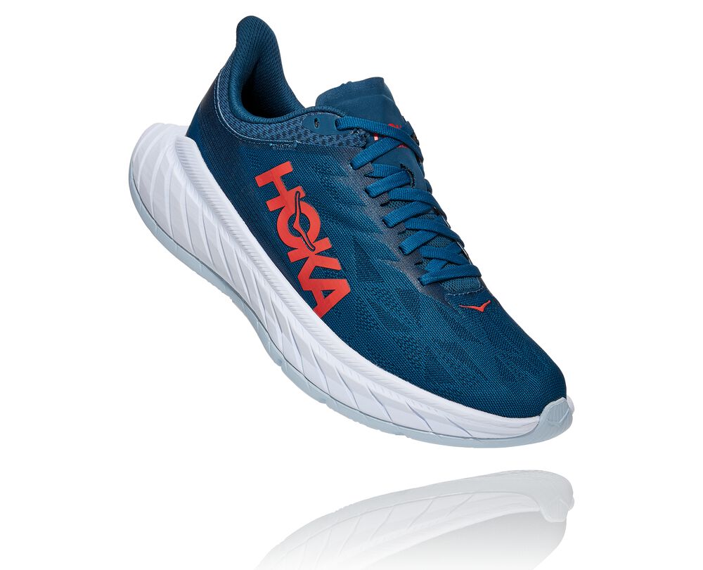 Hoka One One Carbon X 2 Löparskor Dam Blå/Korall - SE-9745268